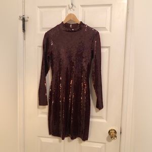 Burgundy Sequin Express Dress - NWT